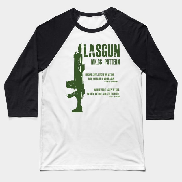 Lasgun Mk.36 Kantrael Pattern Baseball T-Shirt by TheNerdcoreCabaret